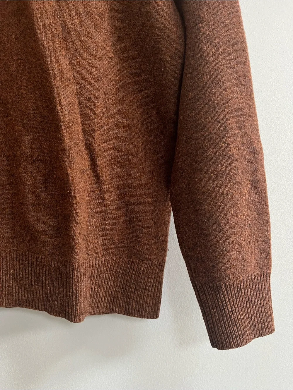 J. Crew Men's Lambswool Shawl Collar Sweater Size Large Layering Preppy Brown
